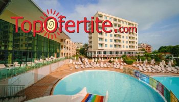 На море в Хотел Перла Бийч 4*, Приморско! Нощувка + изхранване на база All inclusive, външни басейни и детски водни пързалки за 143 лв на човек+ БЕЗПЛАТНО  за дете до 11,99г.