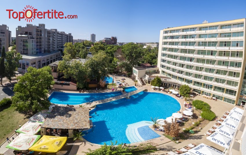 През Септември в Гранд Хотел Нирвана 4*, Слънчев бряг на 80м от плажа! All Inclusive, чадър и шезлонг на плажа, басейн, водна пързалка, безплатен паркинг, анимация и нощен бар с напитки на цени от 69лв на човек + Безплатно за деца до 12г През Септември в Гранд Хотел Нирвана 4*, Слънчев бряг на 80м от плажа! All Inclusive, чадър и шезлонг на плажа, басейн, водна пързалка, безплатен паркинг, анимация и нощен бар с напитки на цени от 69лв на човек + Безплатно за деца до 12г