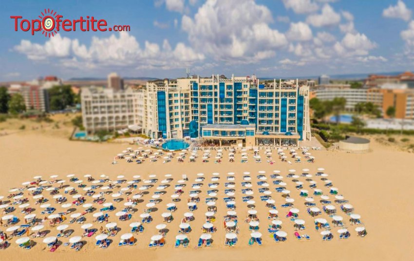 -20% за море в хотел Синя Перла 4*, Слънчев бряг, Първа линия! Нощувка на база Ultra All Inclusive плюс, ползване на външен басейн и чадър и шезлонг на плажа на цени от 84 лв. на човек + Безплатно за дете до 12г