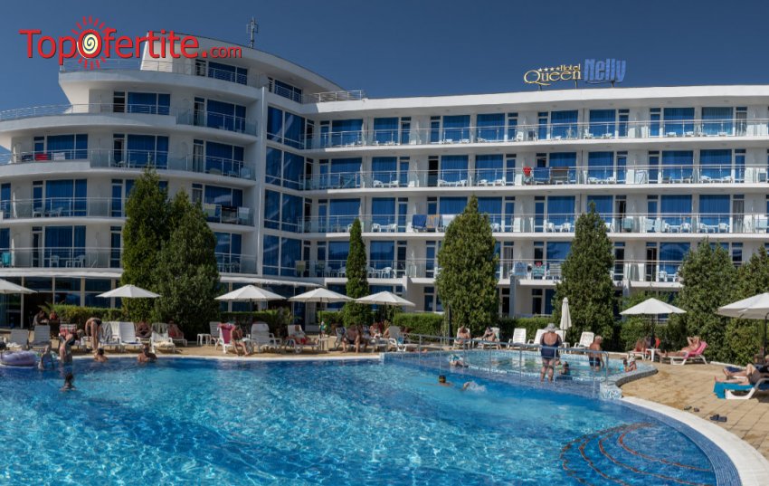 -20% за море в хотел Куин Нели 4*, Приморско! Нощувка на база All inclusive, плувен басейн и анимация за деца на цени от 80,80 лв на човек + Безплатно за дете до 13 г